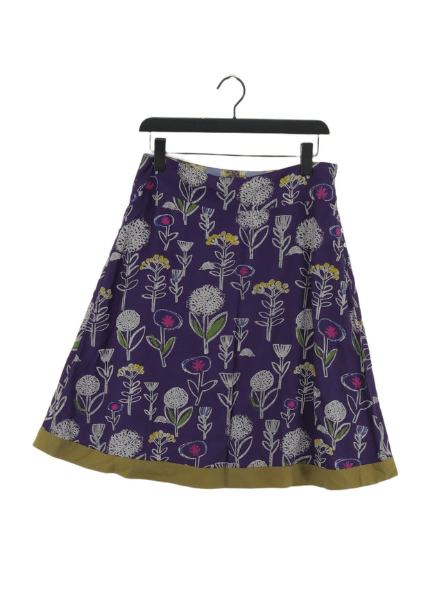 White Stuff Women's Midi Skirt UK 10 Purple 100% Viscose