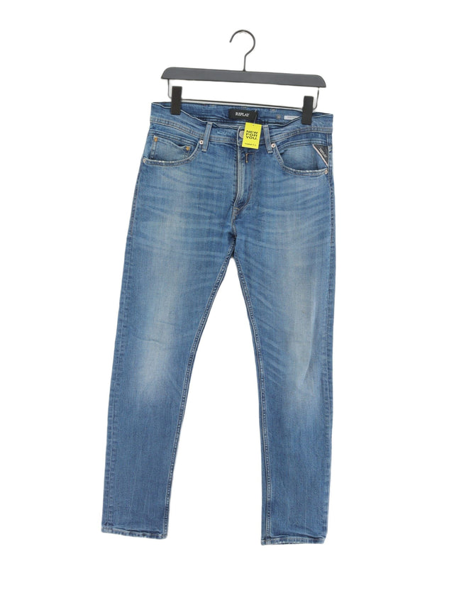 Replay Women's Jeans W 32 in Blue Cotton with Elastane