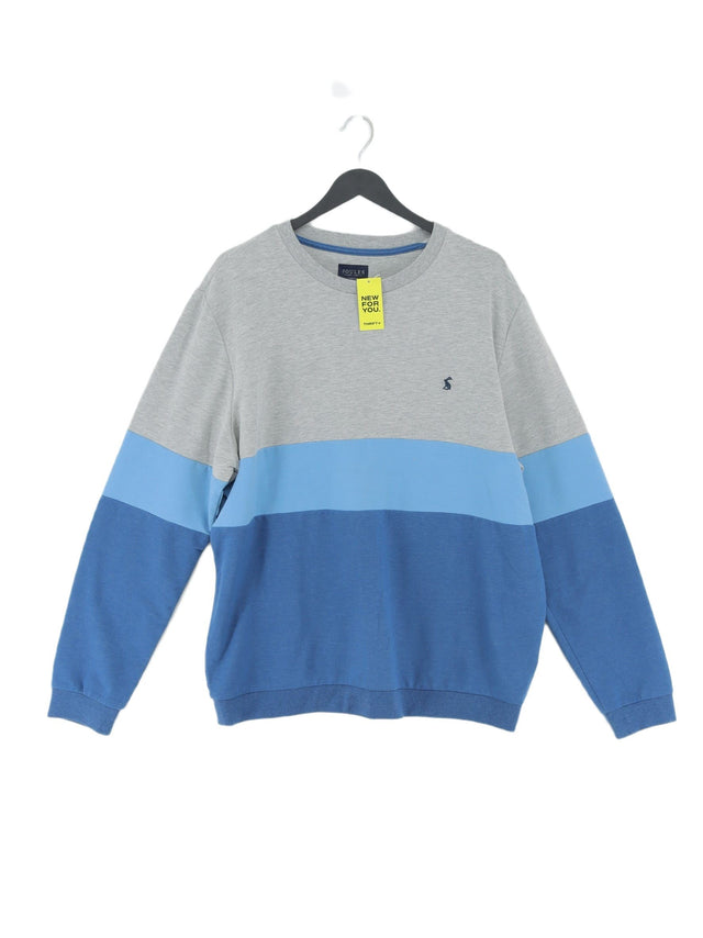 Joules Men's Jumper XL Blue Cotton with Elastane, Polyester