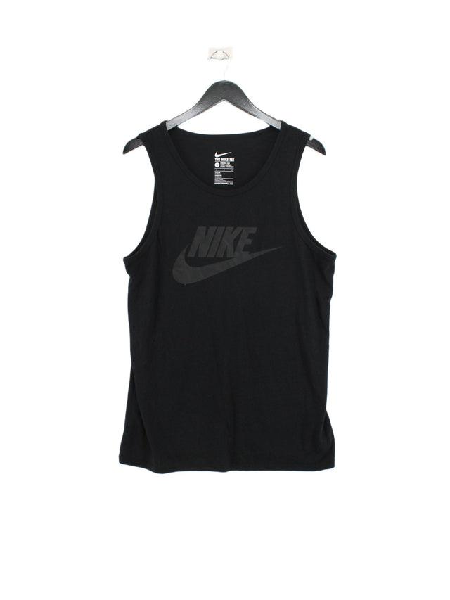 Nike Men's T-Shirt L Black Polyester with Cotton, Viscose