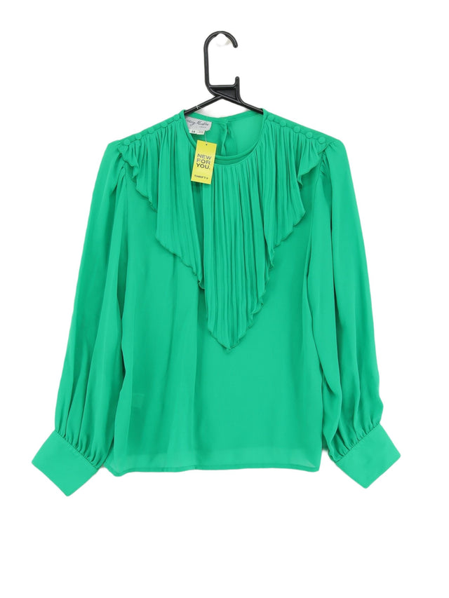 Vintage Jersey Masters Women's Blouse UK 14 Green 100% Polyester