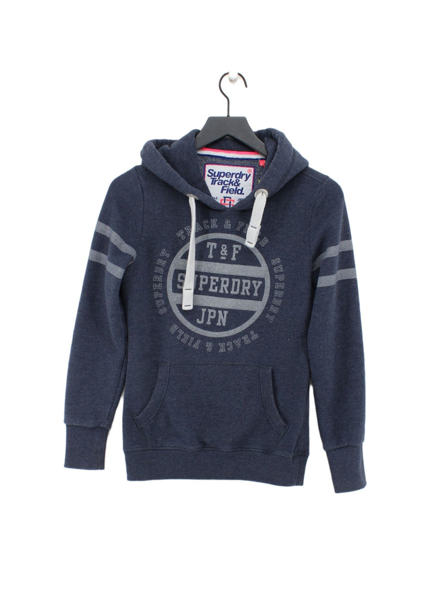 Superdry Women's Hoodie XS Blue Cotton with Polyester