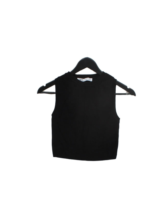 Zara Women's T-Shirt M Black 100% Linen
