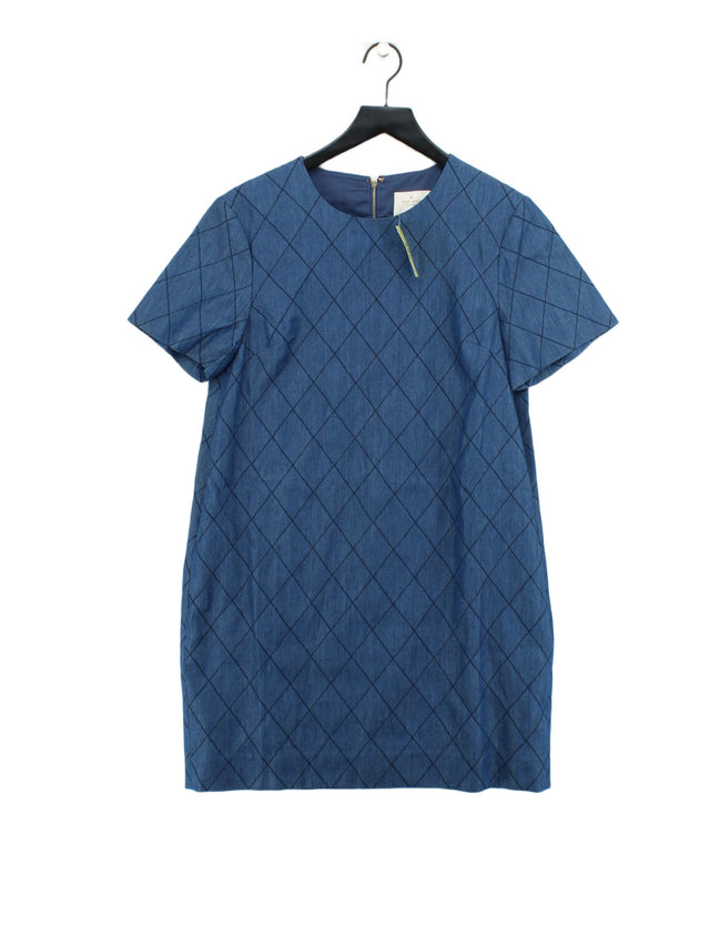 Kate Spade Women's Midi Dress UK 8 Blue Cotton with Lyocell Modal