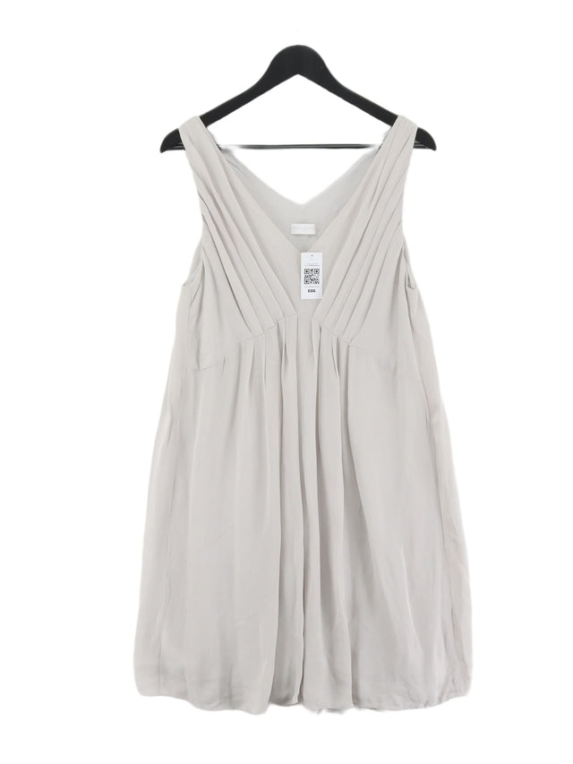 The White Company Women's Midi Dress UK 16 Grey Silk with Viscose