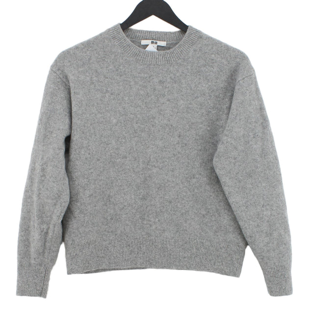 Uniqlo Women's Jumper L Grey 100% Wool