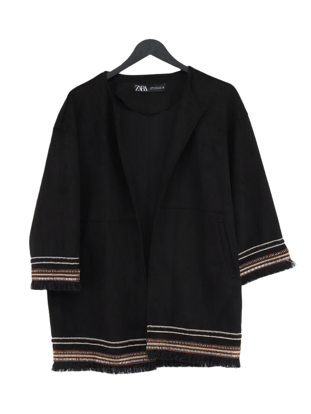 Zara Women's Cardigan XS Black Polyester with Elastane