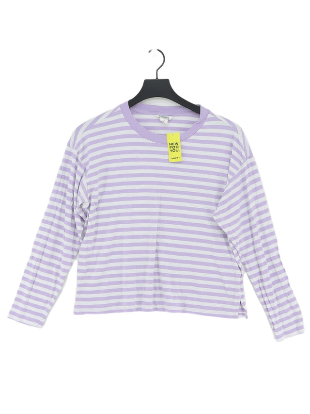 Monki Women's T-Shirt S Purple Cotton with Lyocell Modal