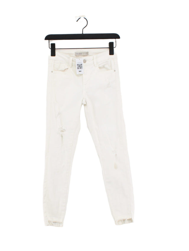 Zara Women's Jeans UK 6 White Cotton with Elastane