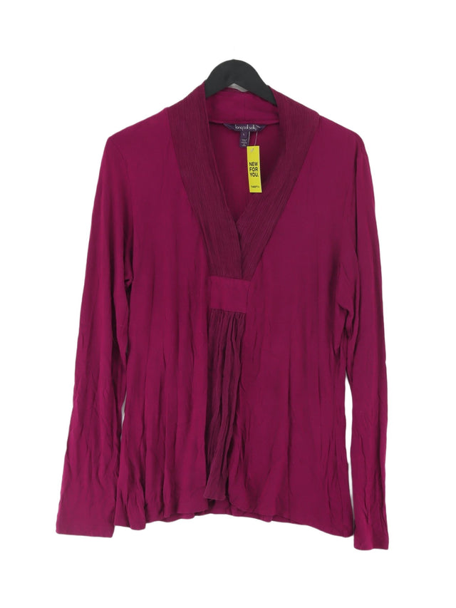 Long Tall Sally Women's Blouse L Purple Viscose with Silk