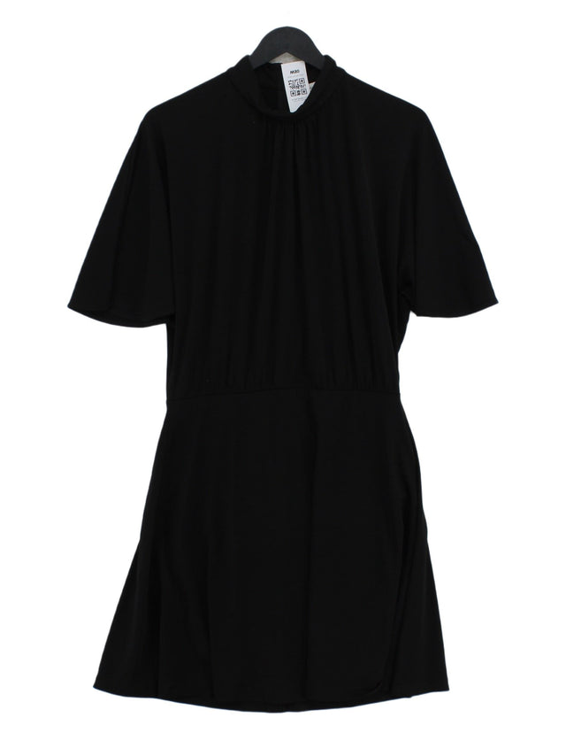 Mango Women's Midi Dress M Black Polyester with Elastane
