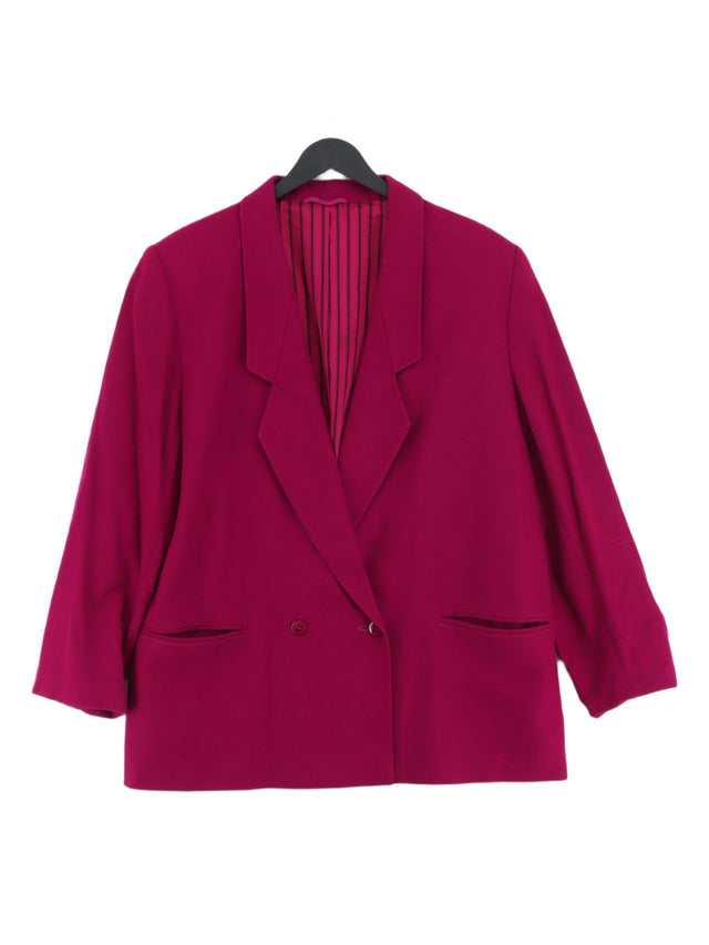 St. Michael Women's Blazer Chest: 42 in Purple Polyester with Polyamide, Wool