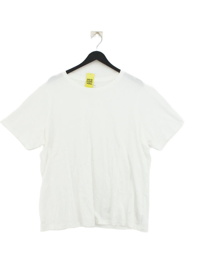 Lands End Women's T-Shirt UK 20 White 100% Cotton