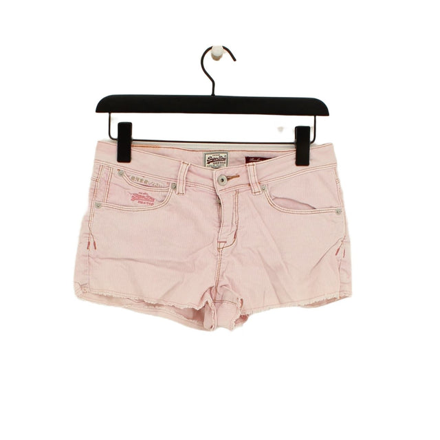 Superdry Women's Shorts W 29 in Pink Cotton with Elastane