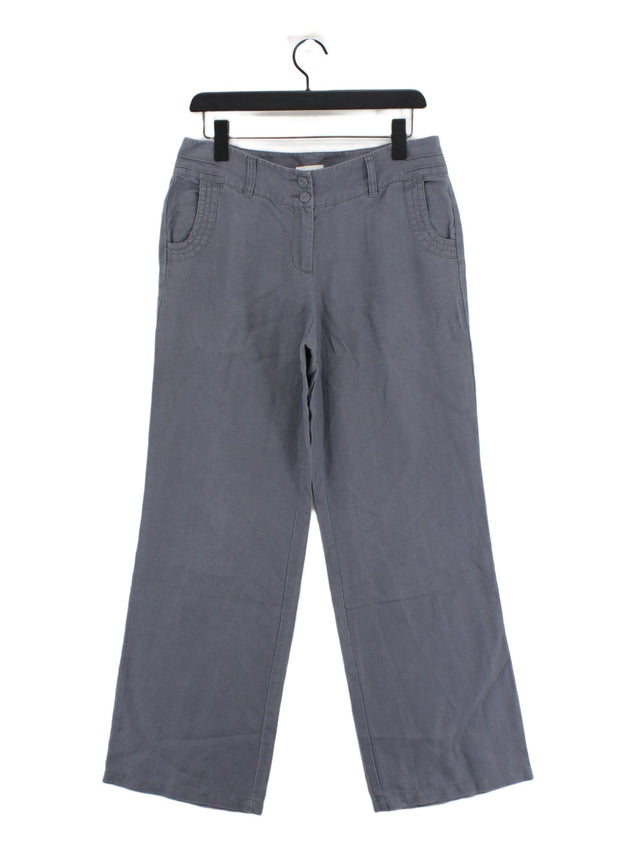 Monsoon Women's Jeans UK 12 Grey 100% Linen