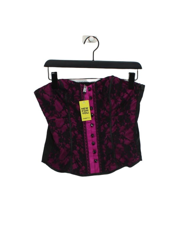 Jane Norman Women's T-Shirt UK 12 Purple Polyester with Elastane