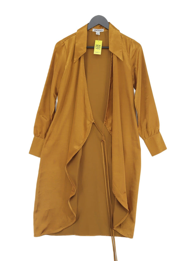 Unique Women's Midi Dress UK 8 Gold 100% Polyester