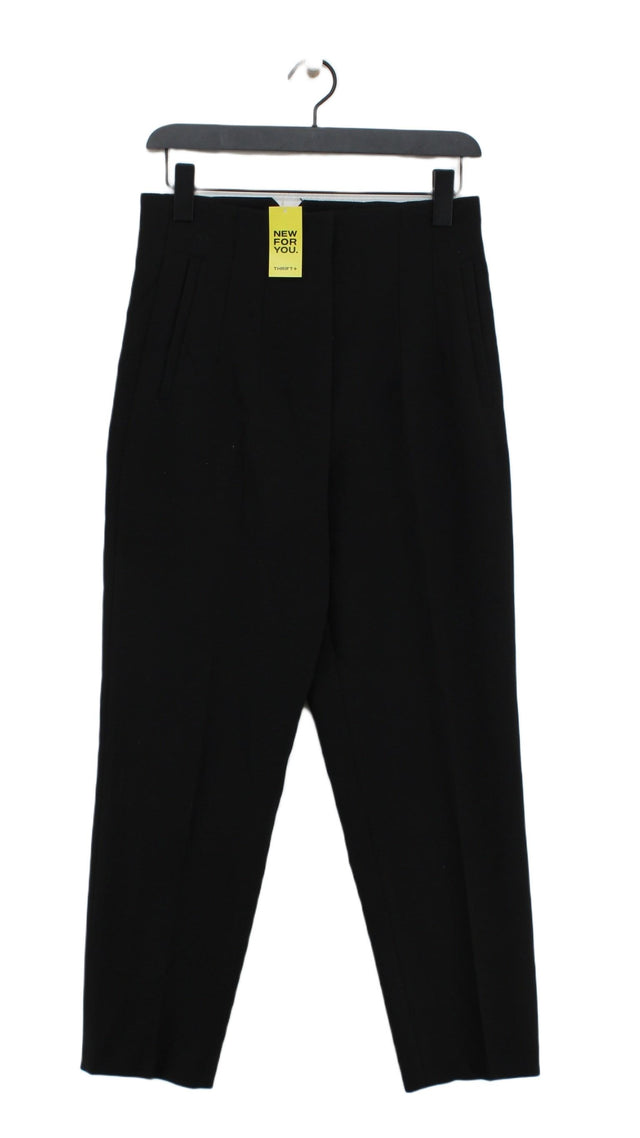 Zara Women's Suit Trousers M Black Polyester with Elastane, Viscose