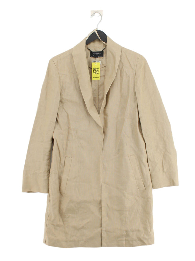 Autograph Women's Jacket UK 8 Tan Linen with Polyester