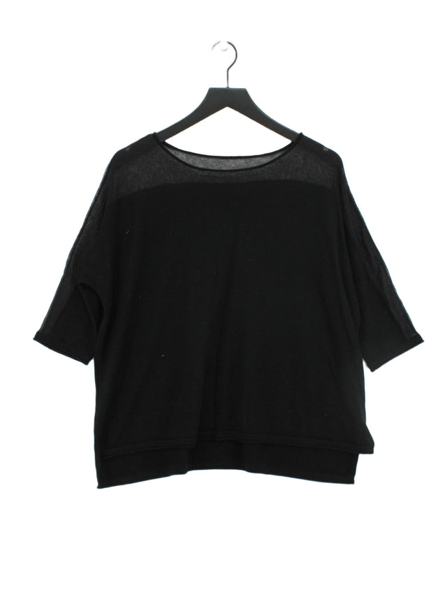 Phase Eight Women's Top M Black Acrylic with Cotton, Nylon, Wool