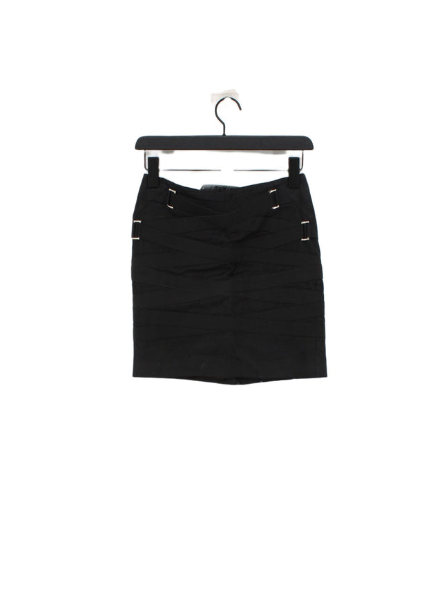 Rock & Republic Women's Midi Skirt UK 8 Black Cotton with Spandex