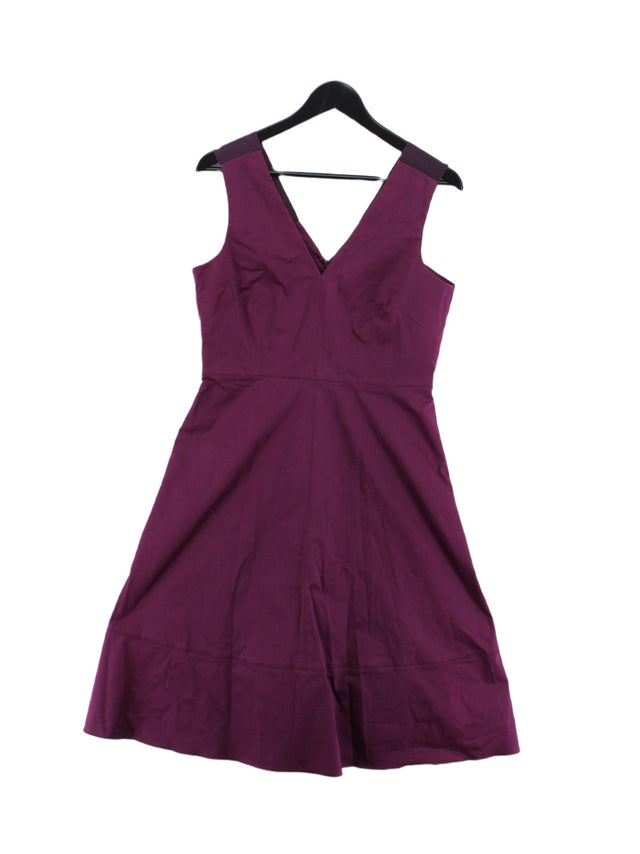 Jigsaw Women's Midi Dress UK 12 Purple Cotton with Elastane