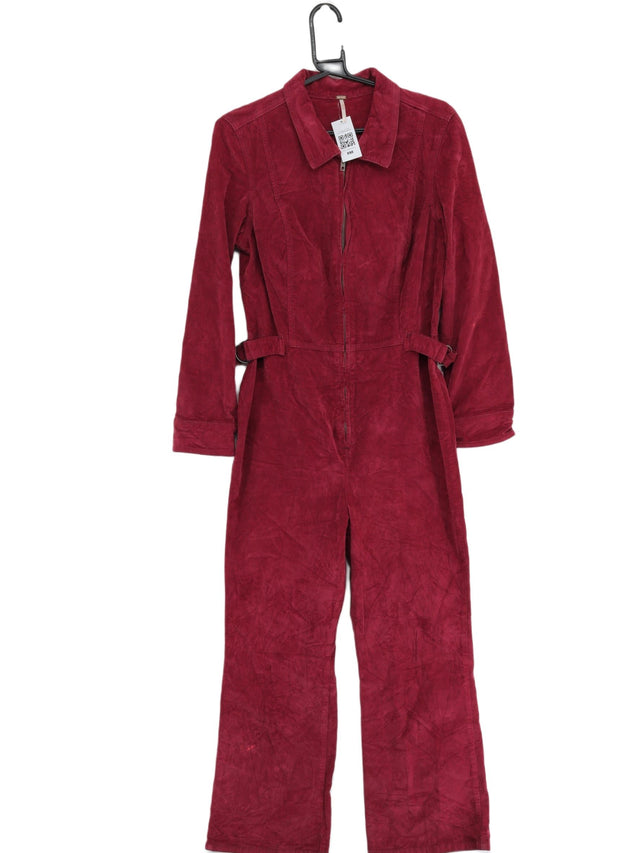 Vintage Free People Women's Jumpsuit UK 10 Red Cotton with Elastane
