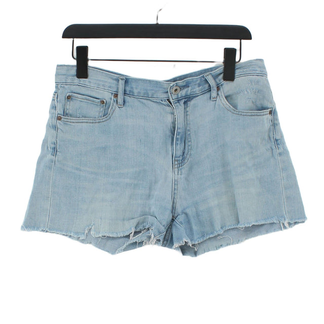 Uniqlo Women's Shorts W 28 in Blue Cotton with Elastane