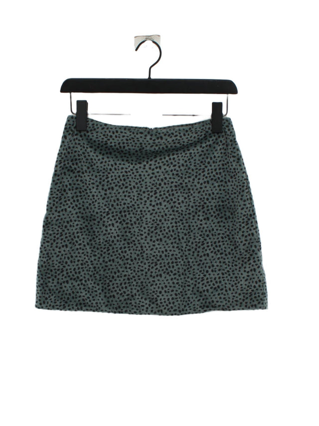 Lost Ink Women's Mini Skirt XXS Green Polyester with Nylon