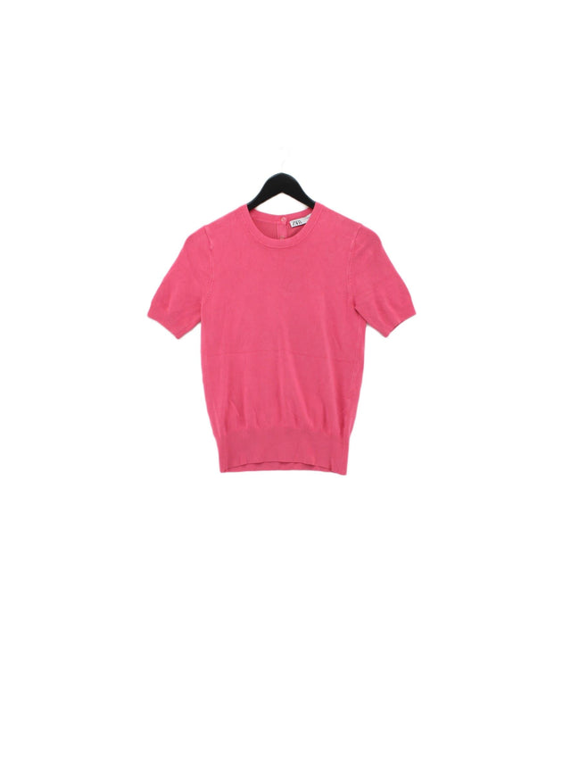 Zara Women's Polo M Pink 100% Other