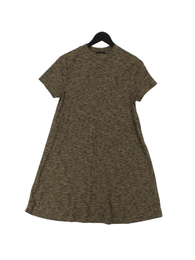New Look Women's Midi Dress UK 10 Brown Polyester with Elastane, Viscose
