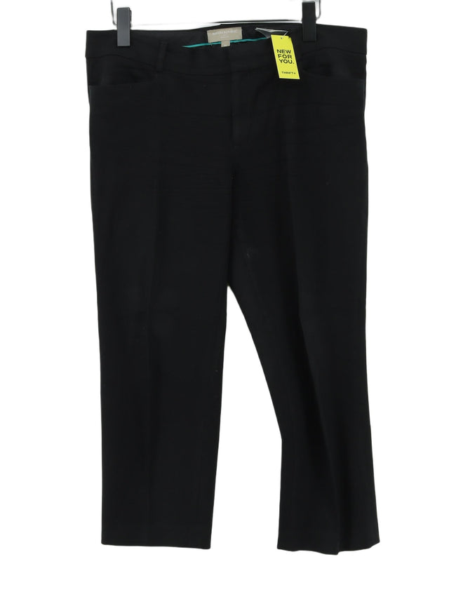 Banana Republic Women's Trousers UK 14 Black Viscose with Cotton, Elastane