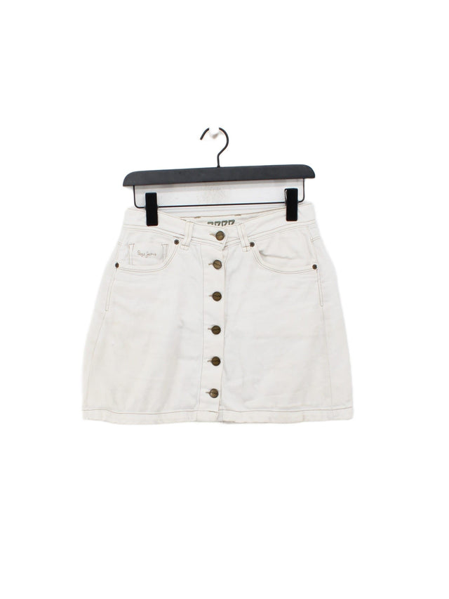 Pepe Jeans Women's Midi Skirt W 29 in White Cotton with Elastane