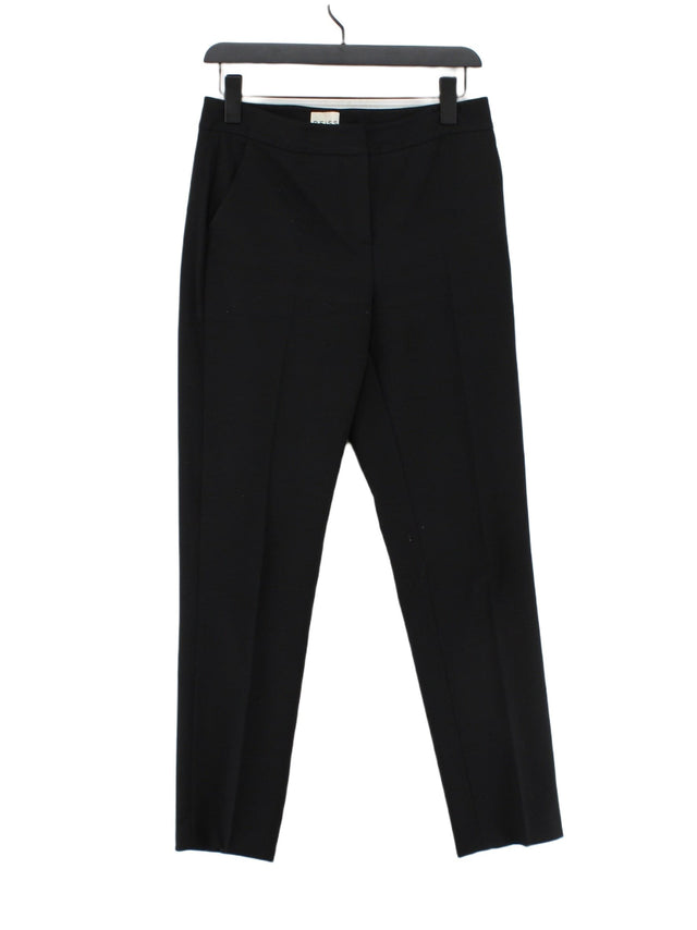 Reiss Women's Suit Trousers UK 10 Black Polyester with Elastane, Wool