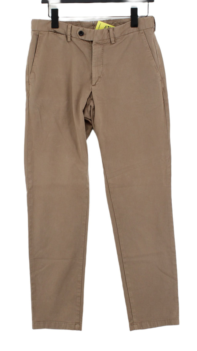 Oscar Jacobson Men's Trousers W 31 in Brown Cotton with Elastane
