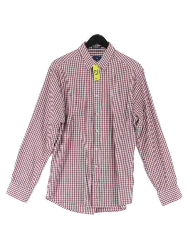 Gant Men's Shirt L Red Cotton with Polyester