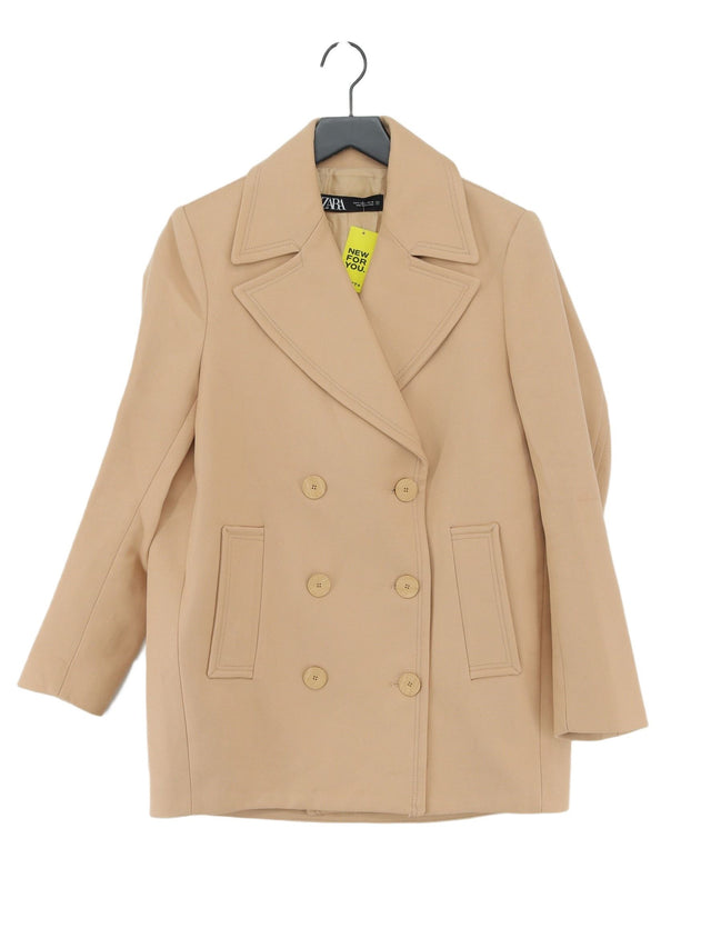 Zara Women's Coat S Tan 100% Cotton