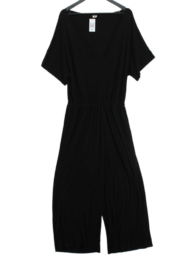 Arket Women's Jumpsuit L Black Cotton with Lyocell Modal