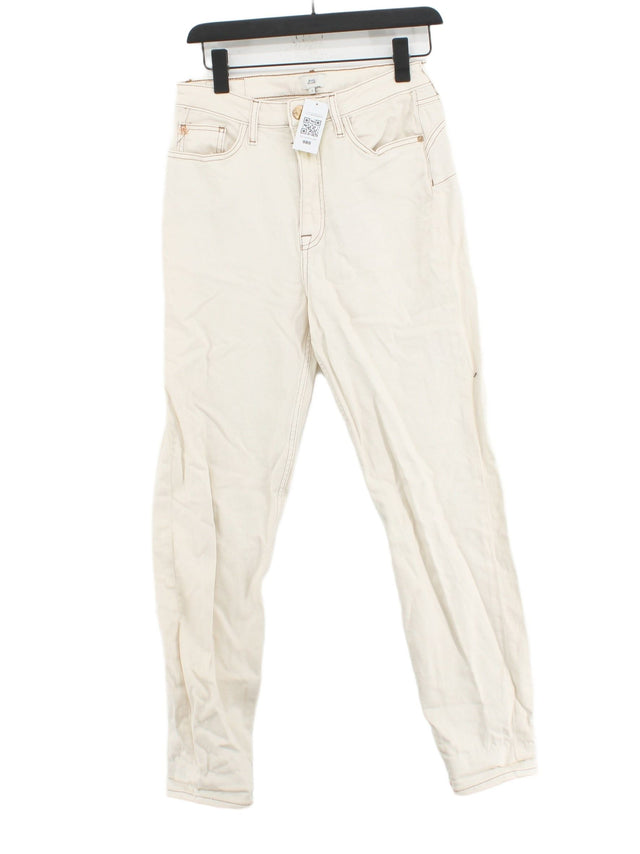 River Island Women's Jeans UK 12 Cream Cotton with Elastane