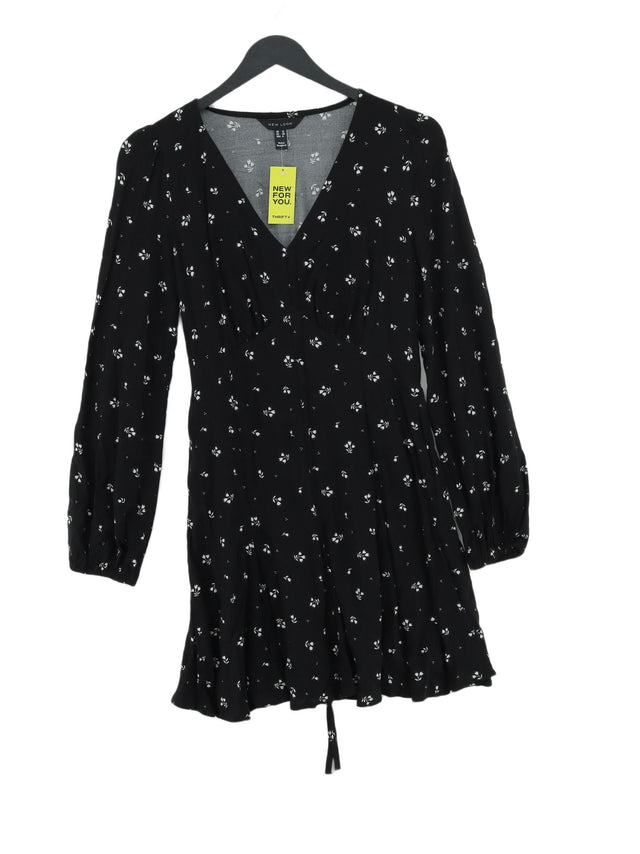 New Look Women's Midi Dress UK 12 Black 100% Viscose