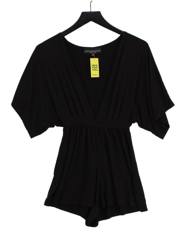 Topshop Women's Playsuit UK 8 Black Viscose with Elastane