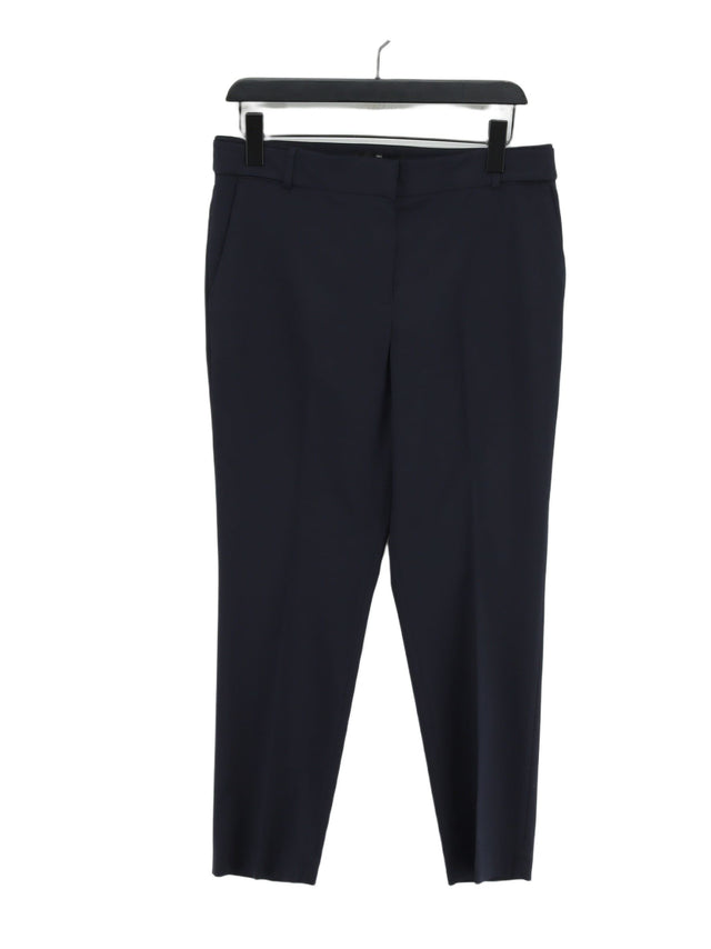 Next Women's Suit Trousers UK 10 Blue Polyester with Elastane, Viscose