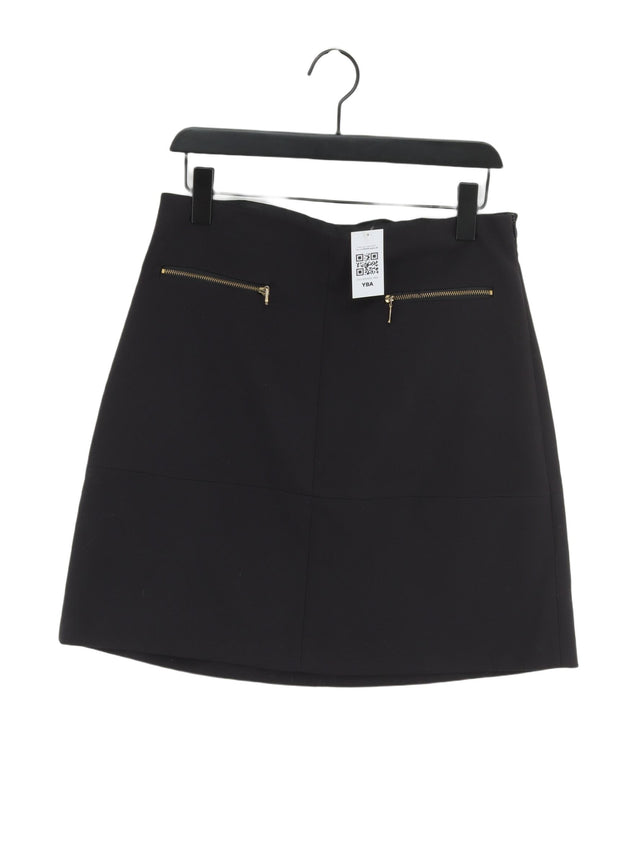 Zara Basic Women's Mini Skirt L Black Polyester with Elastane, Viscose