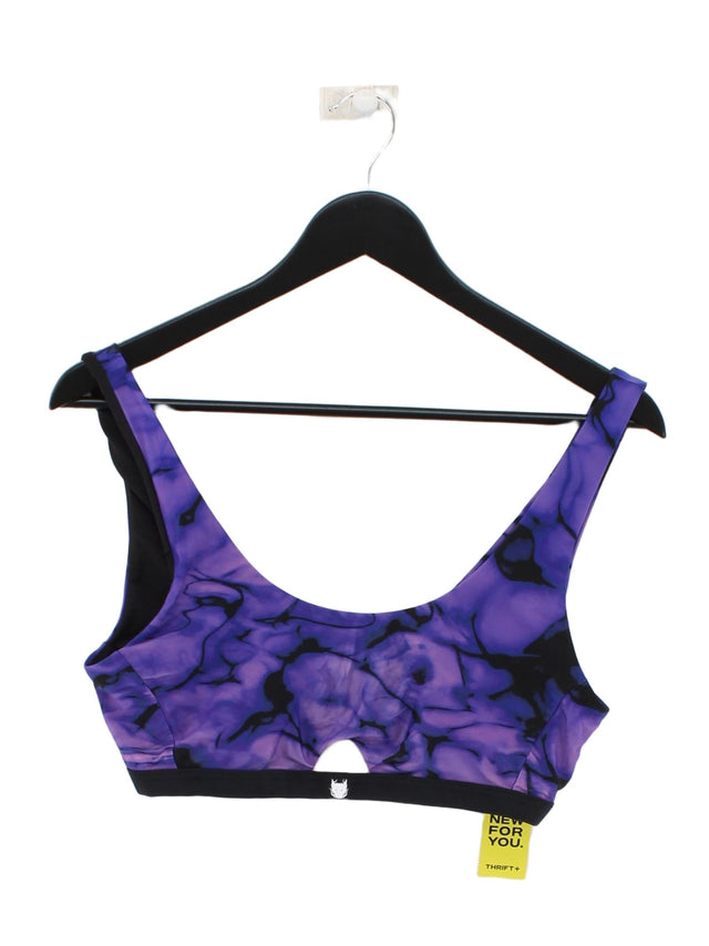 Superdry Women's T-Shirt UK 12 Purple Polyamide with Elastane