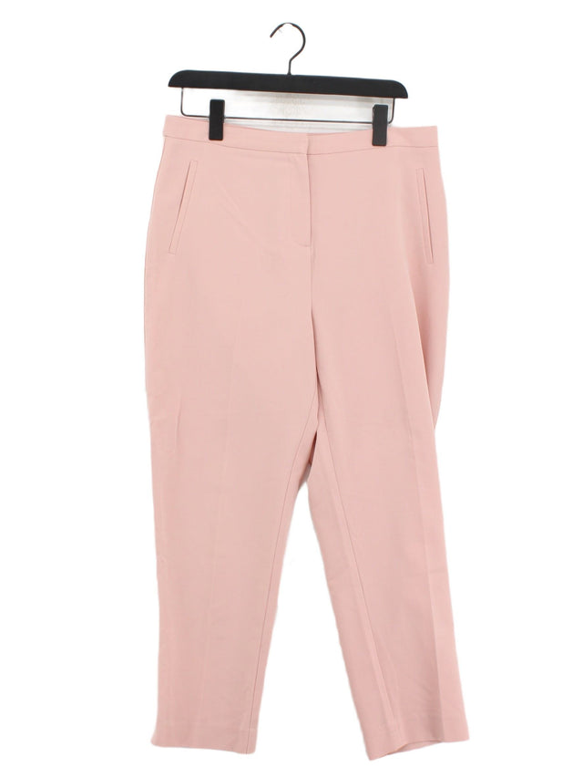 New Look Women's Suit Trousers UK 14 Pink Polyester with Elastane, Viscose