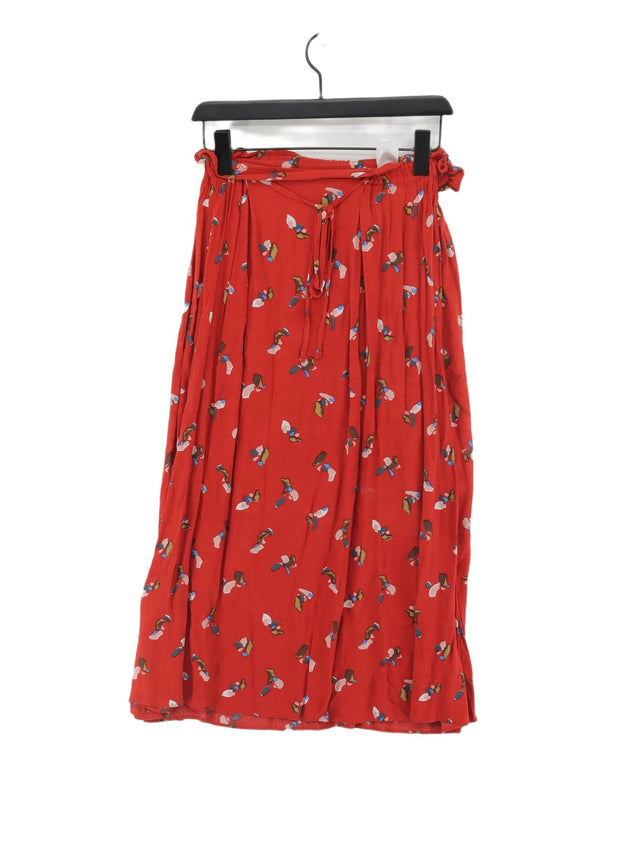 Olive Women's Midi Skirt M Red 100% Viscose