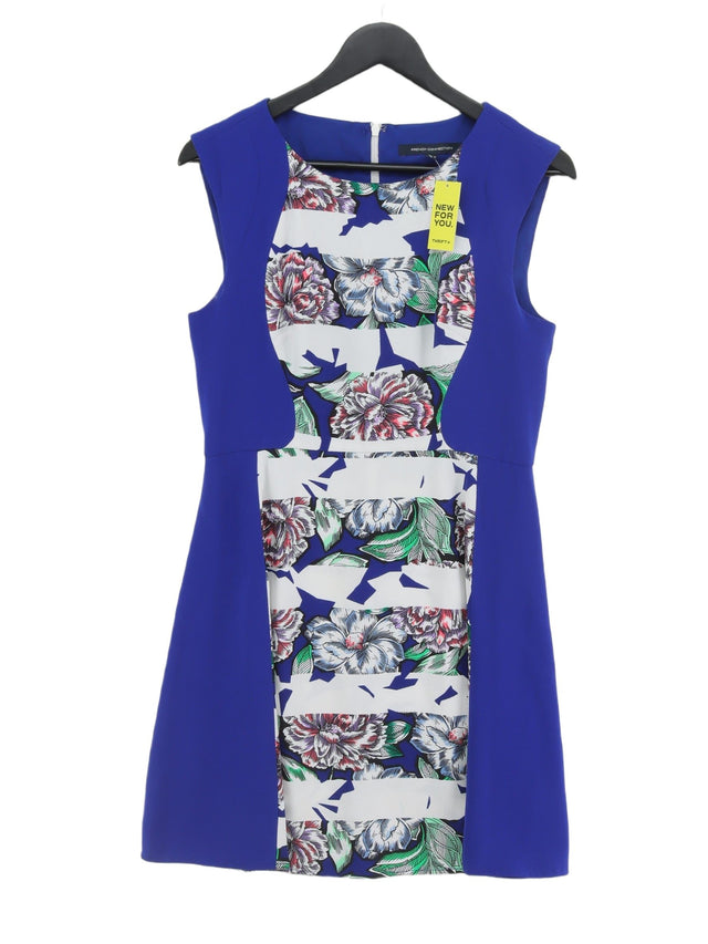 French Connection Women's Midi Dress UK 12 Blue 100% Polyester