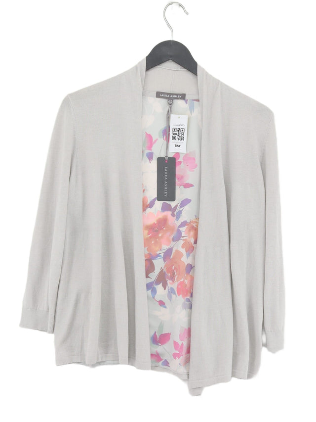 Laura Ashley Women's Cardigan UK 8 Grey Cotton with Lyocell Modal, Polyester