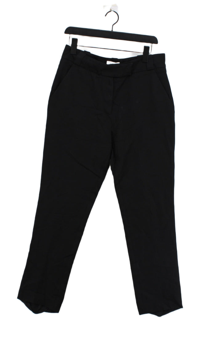IRO Women's Suit Trousers UK 14 Black Viscose with Cotton