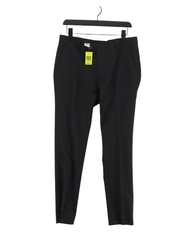 Next Men's Suit Trousers W 34 in; L 31 in Black Viscose with Elastane, Polyester